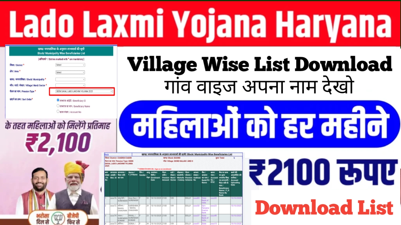 Lado Lakshmi Yojana List